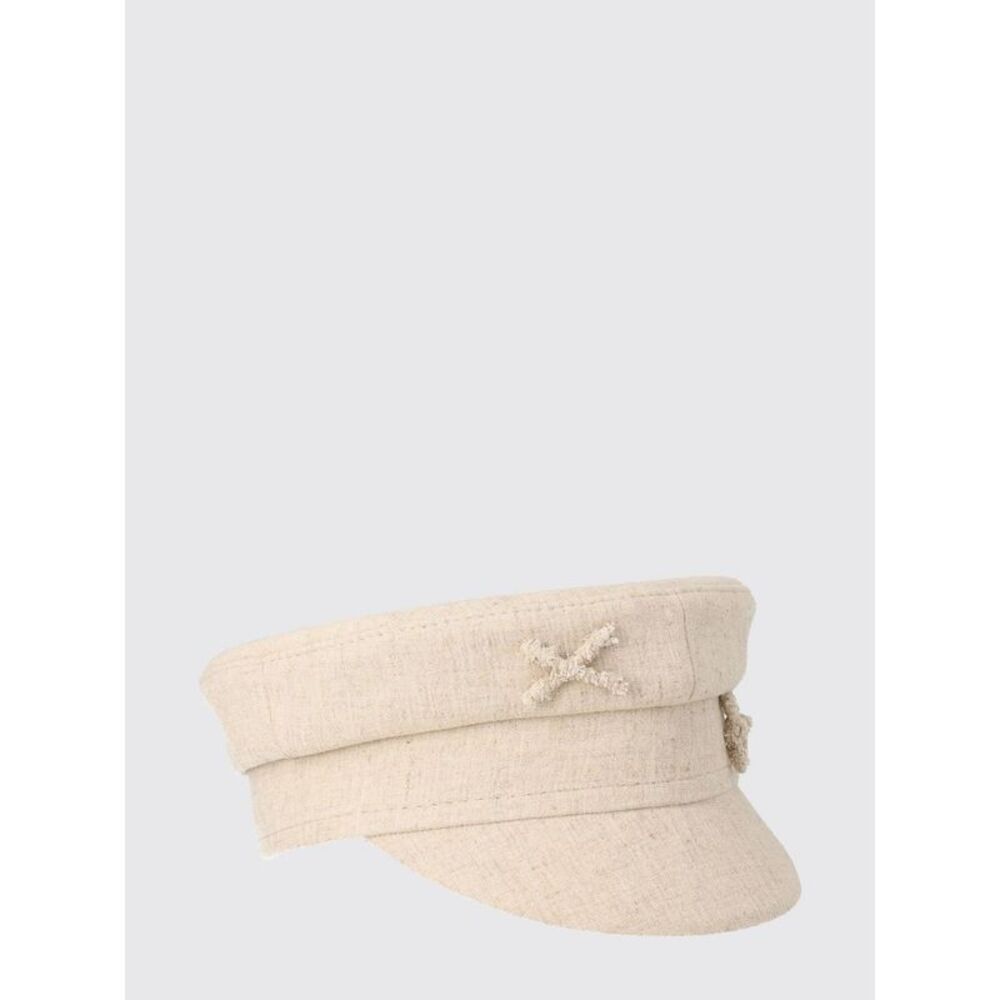 Beige Linen Baker Boy Hat Ruslan Baginskiy With Visor And Tone-On-Tone Logo